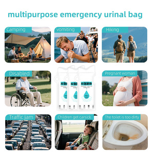 Bolsa de orina desechable de lujo muy recomendada, portátil con cremallera, para viajes al aire libre, emergencia, inodoro, Material plástico reforzado - Product Image 5