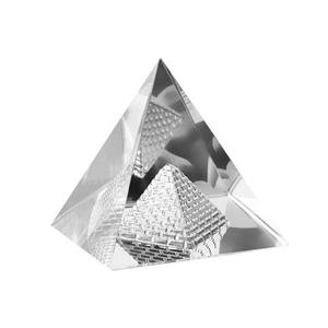 Fengshi 80mm Pyramide creuse en verre cristal, thème ICEBERG, gravée au laser, presse-papiers, ornement de collection, pièce vierge pour méditation - Product Image 3