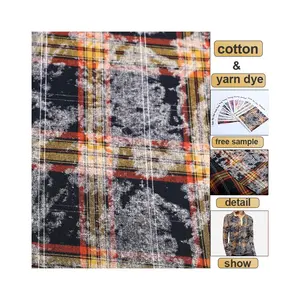 Tout fil de coton teint support de tissu service personnalisé chaud marché européen plaid coton tissu plaid flanelle tissu