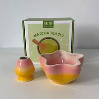 Kit de démarrage Matcha en céramique durable avec motifs étoile de mer et tarte aux fruits, ensemble d'outils Matcha