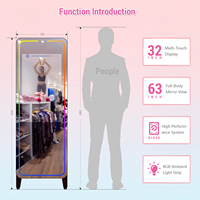 Miroir de fitness intelligent MWE avec écran tactile, affichage numérique VR Android/iOS, sur pied, 32 pouces, 43 pouces, LCD, 4 Go de RAM, 1080p