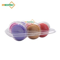 Barquette de présentation en plastique PET transparent en forme de cœur à 8 cavités pour macarons, biscuits, baklavas et autres friandises