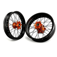 Ensemble de roues de moto Supermoto CNC 7075-T6, 17 pouces, pour KTM EXC SXF 125 250 450 500, kit de roues tout-terrain