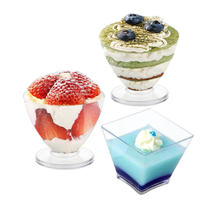 Vasos de Plástico Transparentes <span class=keywords><strong>Mini</strong></span> para Postres, Libres de BPA, Vasos Redondos Resistentes para Pudín y Mousse, Venta al por Mayor - Product Image 5