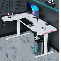 Cadre de bureau ergonomique motorisé en forme de L réglable en hauteur avec support électrique et design moderne