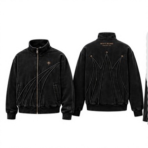 Ensemble de survêtement pour homme, noir, à motifs géométriques, fermeture éclair, écologique, respirant, veste et pantalon à capuche, manches longues, streetwear, hiver - Product Image 1