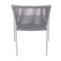 Confortable Patio Restaurant Fauteuils En Aluminium Meubles Extérieur Jardin Gris Tissé Corde À Manger Chaise pour Café
