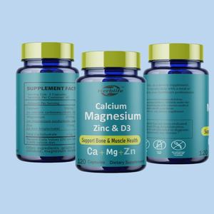 OEM, частная этикетка, высокопоглощающие кальций, магний, цинковые капсулы, костная и иммунная поддержка, 120 колпачки, сертифицированные GMP - Product Image 5