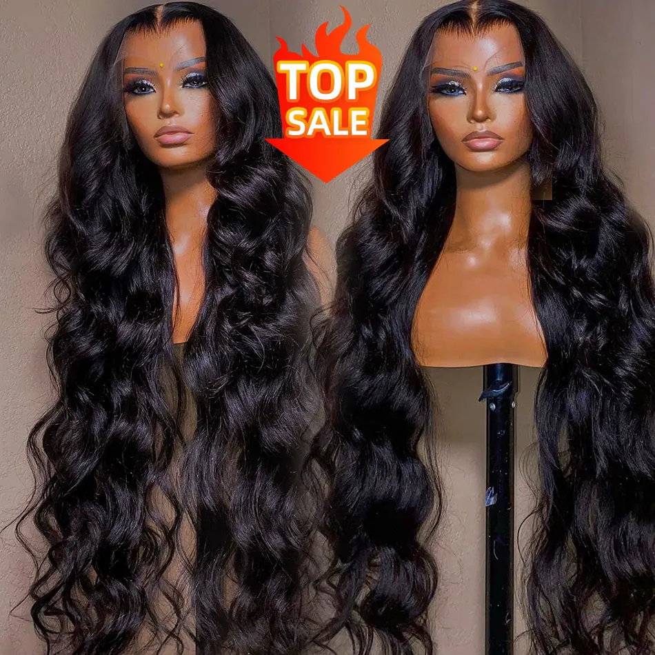 30 40Inch Natural Swiss HD Transparent Lace Frontal Wig,Brazilian 100% Human Hair Vendors Body Wave Lace front Wigs