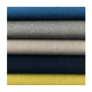 Tecidos de linho de algodão 76% t 19% c 5% l, tecido liso dyed para sofá de tecido