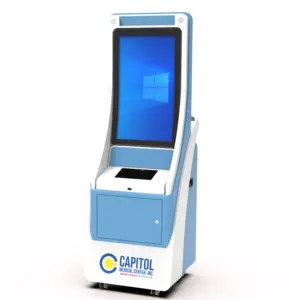 Kiosk Hersteller 32 Zoll gebogener Touchscreen Dokumenten druck A4 Druck kiosk Krankenhaus abrechnung Druck kiosk