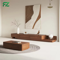 Meuble TV de luxe en aluminium alvéolé, table basse, console avec tiroirs, mobilier de salon pour appartement et hôtel contemporain
