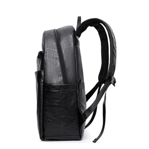 Sac à dos d'affaires de grande capacité pour hommes Nouveau sac à dos d'ordinateur en cuir PU décontracté transfrontalier pour les voyages et les trajets quotidiens des étudiants - Product Image 4