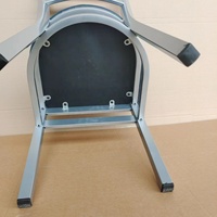 Chaise Starbuck Design en métal pour restaurant avec structure noire et rembourrage de siège bleu marine pour bureau à domicile, hôtel et appartement en vente