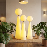 Lámpara de Pie LED, Lámpara de Mesa, Diseño Contemporáneo, Luz Blanca Cálida, Uso en Jardín, Lámpara de Pie Creativa y Moderna, Luz Colorida