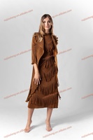 Miyake ensemble tenue grande taille longues glands robes de luxe fête soirée bal plissé à volants deux pièces femmes décontracté 100% Polyester