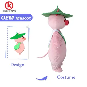 Kinqee Excellent Product Popular Party Dress Cute Animal Plush Pig Mascot Costume Custom Inflatable Giant Mascot Costume