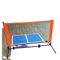 Raket dan Net Pickleball Mini Portabel Senyap untuk Anak, Keluarga, Indoor/Outdoor, Sistem Net Pickleball untuk PAUD