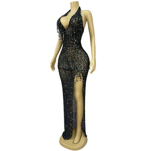 <span class=keywords><strong>Vestido</strong></span> <span class=keywords><strong>de</strong></span> <span class=keywords><strong>Gala</strong></span> Negro Diamante, <span class=keywords><strong>Vestido</strong></span> <span class=keywords><strong>de</strong></span> <span class=keywords><strong>Noche</strong></span> <span class=keywords><strong>de</strong></span> Lujo sin Mangas, Elegante <span class=keywords><strong>Vestido</strong></span> <span class=keywords><strong>de</strong></span> Fiesta para Mujer, para Cumpleaños - Product Image 3