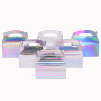 Mini boîte-cadeau en papier de carton blanc avec logo personnalisé boîte d'emballage cadeau de valise en papier monocolore de petite taille carrée avec poignée