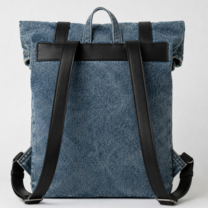 GORFLA Mochila de mezclilla para hombre, estilo informal, gran capacidad, impermeable, multifuncional, uso diario - Product Image 4