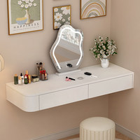 Coiffeuse flottante moderne en bois massif pour chambre à coucher, avec tiroirs, bureau de maquillage, rangement de chevet, multifonctionnelle, design simple