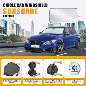 Xiangta personnalisé imprimé pliable voiture fenêtre pare-soleil couverture bouclier avant pare-brise voiture pare-soleil pour voiture rayons UV - Product Image 6