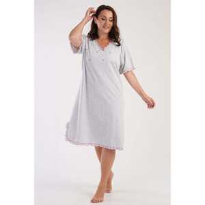 Chemise de nuit XXL pour femme à col en V et manches courtes, en Spandex respirant, avec logo personnalisé, taille élastique boutonnée, style semi-séduisant pour la maison - Product Image 5