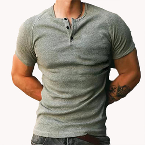 <b>Thick</b> Ribbed 230g Cotton Heavyweight Short Sleeve Men <b>T</b>-<b>Shirt</b> Solid Color Men Retro Summer Short Sleeve Fitness - Product Image 3