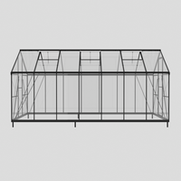 Grande serre véranda à montage facile avec cadre profilé en aluminium et feuille de polycarbonate pour jardin extérieur et arrière-cour