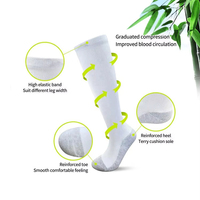 Chaussettes de compression quotidiennes pour femmes en bambou blanc de haute qualité, durables, respirantes et antibactériennes, pour sublimation, vente en gros