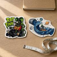 Patchs thermocollants personnalisés en polyester découpés à la forme, motifs Alien Spatial, Surfer, Rétro, avec bordure Merrow, pour vestes et sacs à dos, Vente en gros OEM