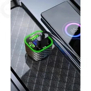 อะแดปเตอร์ชาร์จเร็ว 4 in 1 380W พร้อมจอแสดงผลดิจิตอล สำหรับชาร์จโทรศัพท์ในรถยนต์ ช่องเสียบ USB+Type-C - Product Image 4
