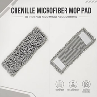 Recharge de tête de balai serpillère en microfibre chenille 42x13cm, tampon de remplacement lavable et réutilisable pour nettoyage humide et sec des sols, usage domestique et commercial