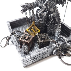 Juego de Dados DND 2024 con Diseño Nuevo, Anillo y Collar, 7 Dados Metálicos Mini con Estuche de Dragón - Product Image 4