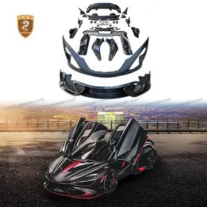 Kits de carrocería modificados a 765Lt para Mclaren 720S, conjunto de parachoques trasero, puntas de escape, alerón trasero, kit de carrocería CF Mix FRP