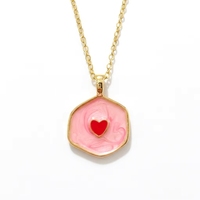 Collar Luminoso con Colgante de Corazón en Color Cobre Esmaltado, Regalo para el Día de la Madre, con Certificación CE