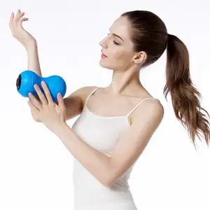 EMOKA Custom Mini Massage Rolling Double Ball Rechargeable Vibration Peanut Massage Roller With Your Logo