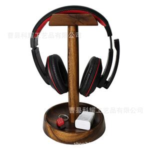 Soporte de madera maciza para auriculares, base de soporte personalizada para ordenador, estante de almacenamiento de audio, expositor decorativo - Product Image 4