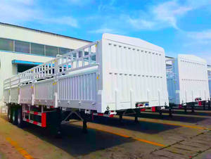 Remolque de camión semirremolque de acero con plataforma abatible para transporte a granel de carga suelta, con 3 o 4 ejes, de 40, 50 o 60 toneladas, para ganado. - Product Image 1
