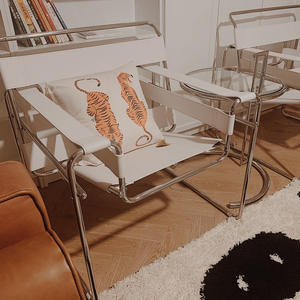 เก้าอี้สแตนเลสนอร์ดิกดีไซน์เนอร์เก้าอี้โซฟาปรับเอนนอนในยุคกลางเก้าอี้เจรจาสำนักงานที่มีชื่อเสียงทางอินเทอร์เน็ต - Product Image 4