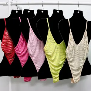 BI01 Strass One Pieces Bikini Custom Farbe Umreifung Kristall Frauen Badeanzug Diamanten Bade bekleidung