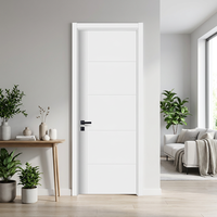 Amérique du Nord 36 In. X 80 In. Porte en MDF blanc apprêté, peignable, épaisseur 3 mm, pour appartement moderne, finition professionnelle.