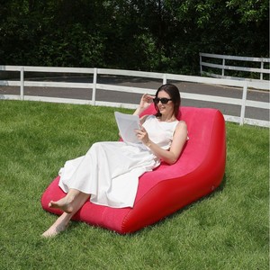 Modern S Shape Flocked Inflatable Lounge <b>Sofa</b> Chair Foldable Single <b>Sleeper</b> for Outdoor Rest and Camping - Product Image 2