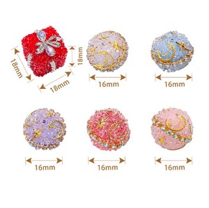 Elegante étoile lune fleurs diamant boule pâte <span class=keywords><strong>perles</strong></span> bricolage bijoux faits à la main accessoires en gros 1.6cm boules - Product Image 5
