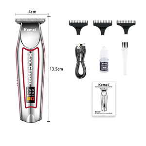 Kemei KM-034 Plata, Cortadora de Pelo para Hombre, Batería de 1500mAh, 6500 RPM, Alta Potencia, Recargable por USB, Mini Recortadora de Barba, Proveedor Mayorista - Product Image 2