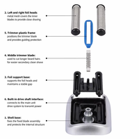 Tête de rasoir de rechange 75S, cassette de lame et grille pour rasoir électrique Braun Series 7 Series 7 Pro