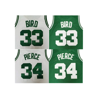 Maillot de <span class=keywords><strong>basket</strong></span> pas cher style rétro, broderie 33 Larry Bird 34 Paul Pierce <span class=keywords><strong>42</strong></span> Al Horford, taille XL et plus, manches courtes, respirant - Product Image 1
