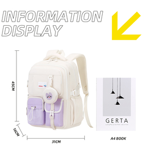 2026 Ästhetischer Schulrucksack Wasserdichter Oxford-Rucksack mit Großer Kapazität und Abnehmbarer Geldbörse für die Mittelschule - Product Image 3