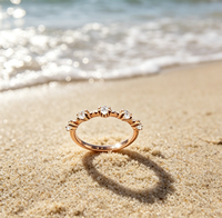 Bague Éternelle Exquise en Argent 925 et Zircon, Plaqué Or Rose, Empilable, Tendance, Bijou Quotidien et Cadeau pour Femme